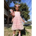 thumbnail image 6 of Oudiya Toddler Girls Tutu Pink Party Dress Tulle Ruffle Hem Cami Summer Dress for Kids 2-6Y, 6 of 7
