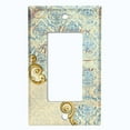 thumbnail image 5 of Metal Light Switch Plate Cover Beige Blue Floral Letter Damask Frame Trim DAM060, 5 of 13