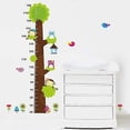 thumbnail image 4 of Cute Cartoon Owls Monkeys on Big Brown Tree Growth Height Chart Removable Wall Stickers, 4 of 5