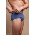 thumbnail image 4 of Men's Cottonique M27712 Latex Free Organic Cotton Briefs - 2 Pack (Melange Blue S), 4 of 4