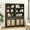 Charcoal Oak, variant on ARKANTOS Rattan Bookcase with Doors, 5 Shelf Adjustable Bookshelf and Storage Cabinet, Natural Oak