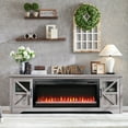 thumbnail image 3 of Innoflame Fireplace TV Stand for 85" TV, Entertainment Center with 44" Electric Fireplace, Adjustable Shelves, TV Stands Console for Living Room, Gray, 3 of 6