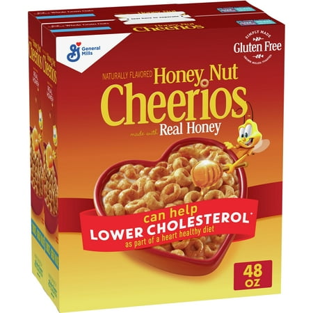 Honey Nut Cheerios, Cereal with Oats, Gluten Free, 48 oz