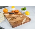 thumbnail image 6 of Acacia Herringbone Rectangular Cutting/Serve Board With Inset Handles, Large, 6 of 6