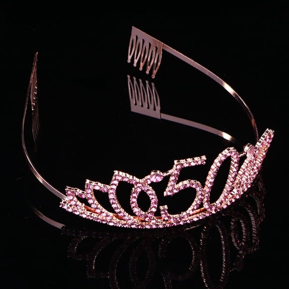 UPGRATOR 1Set Circular Crown Headband for Girls Birthday Crowns with Pink Color