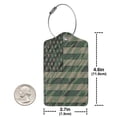 thumbnail image 4 of Disketp 4 Pcs Luggage Tag For Suitcase,Jungle Green Camo Usa Flag Leather Baggage Tag With Stainless Steel Loop Privacy Cover For Women Men Girls, 4 of 5