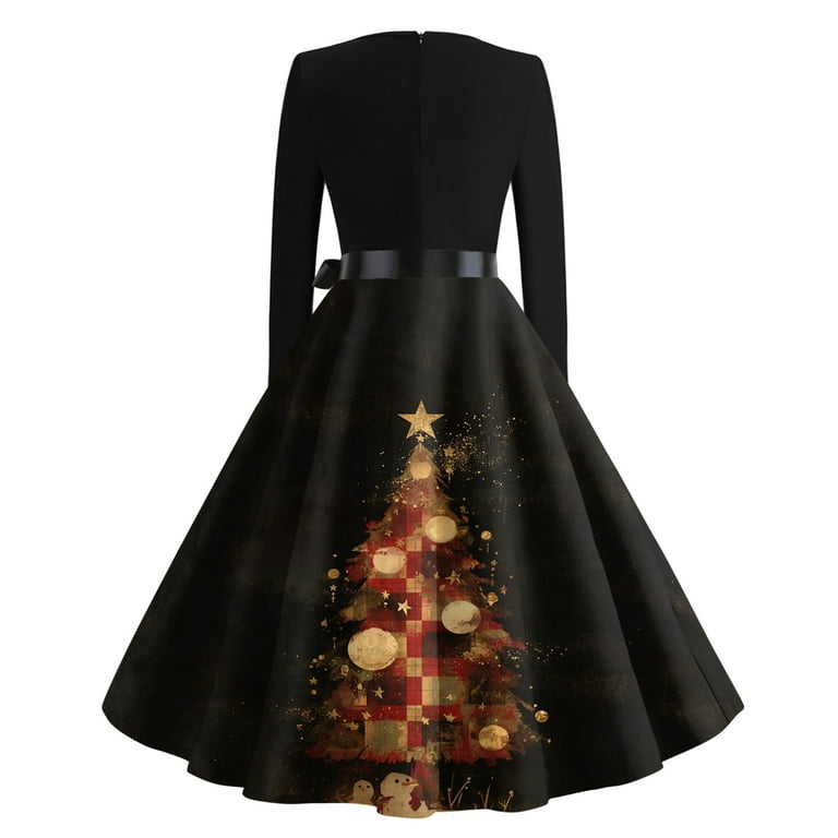 white christmas dresses Caterina Christmas Tree Swing Dress main image 1
