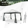 thumbnail image 3 of GVN 10 x 12 Feet Patio Double-Vent Canopy with Privacy Netting and 4 Sandbags-Gray, Outdoor Patio Gazebo with Hardtop Roof for Garden, Backyard and Deck, 3 of 8