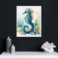 thumbnail image 4 of Lingy Blue Ocean Animals Wall Art Under The Sea Theme Art Prints Modern Underwater Animals Canvas Painting Blue Ocean Bathroom Decor Poster for Kids Room Bedroom Living Room, 4 of 4