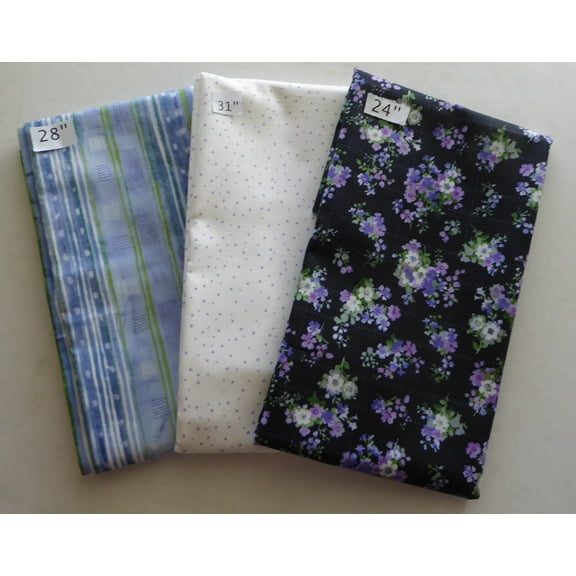 Purple Flowers and Multi Stripes 2 Yds 11 in Last of the Best End of Bolt