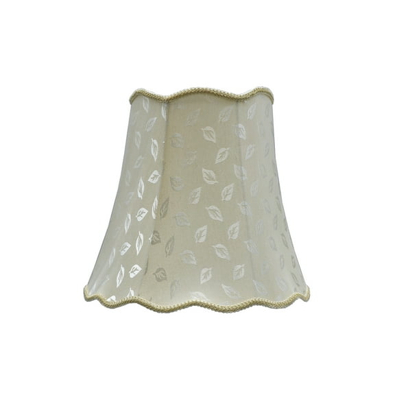 Aspen Creative 34003 Transitional Scallop Bell Shape Spider Construction Lamp Shade in Butter Creme, 16" wide (10" x 16" x 15")