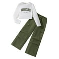 thumbnail image 1 of Gubotare Toddler Girls Clothes Toddler Baby Girl Fall Winter Clothes Long Sleeve Sweatshirt Tops Pants 2Pcs Set Farm Goose Outfit (Dark Green,9-10 Years), 1 of 9