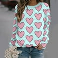 thumbnail image 2 of VALMASS Chandails en Molleton de la Saint-Valentin pour Femmes Graphique Manches Longues Col Rond Hauts Mode Décontractée Pull Ample Blouses (m, Bleu Clair), 2 of 4