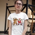 thumbnail image 3 of Tee Hunt Santa Claus and Rudolph Dab Dance T-Shirt Merry Christmas Xmas Women's T-Shirt Tee, White, X-Large, 3 of 5
