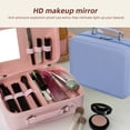 thumbnail image 3 of Travel Makeup Case with Mirror - Partitionable Cosmetic Makeup Train, 3 of 8