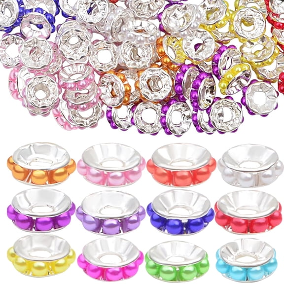 100PCS Large Hole Pearl Beads 10mm Pearl Spacer Beads for Jewelry Making DIY Bracelet Necklace Beaded Pens Accessories,Colorful