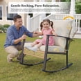 thumbnail image 4 of Deersky 4 Pieces Outdoor Patio Furniture Set with 2 All-Weather Wicker Rocking Chairs, Loveseat and Coffee Table, Easy Assembly for Balcony, Porch, Backyard, 4 of 9