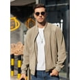 thumbnail image 4 of Coshow Men's Lightweight Jacket Sport Bomber Jacket Casual Suede Vintage Jacket, 4 of 5