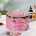 thumbnail image 1 of Outdoor Casual Waterproof Zipper Female PU Large Capacity Wash Pouch Makeup Organizer Bath Storage Laser Cosmetic Bag Make up Case Storage Bag ROSE RED, 1 of 8