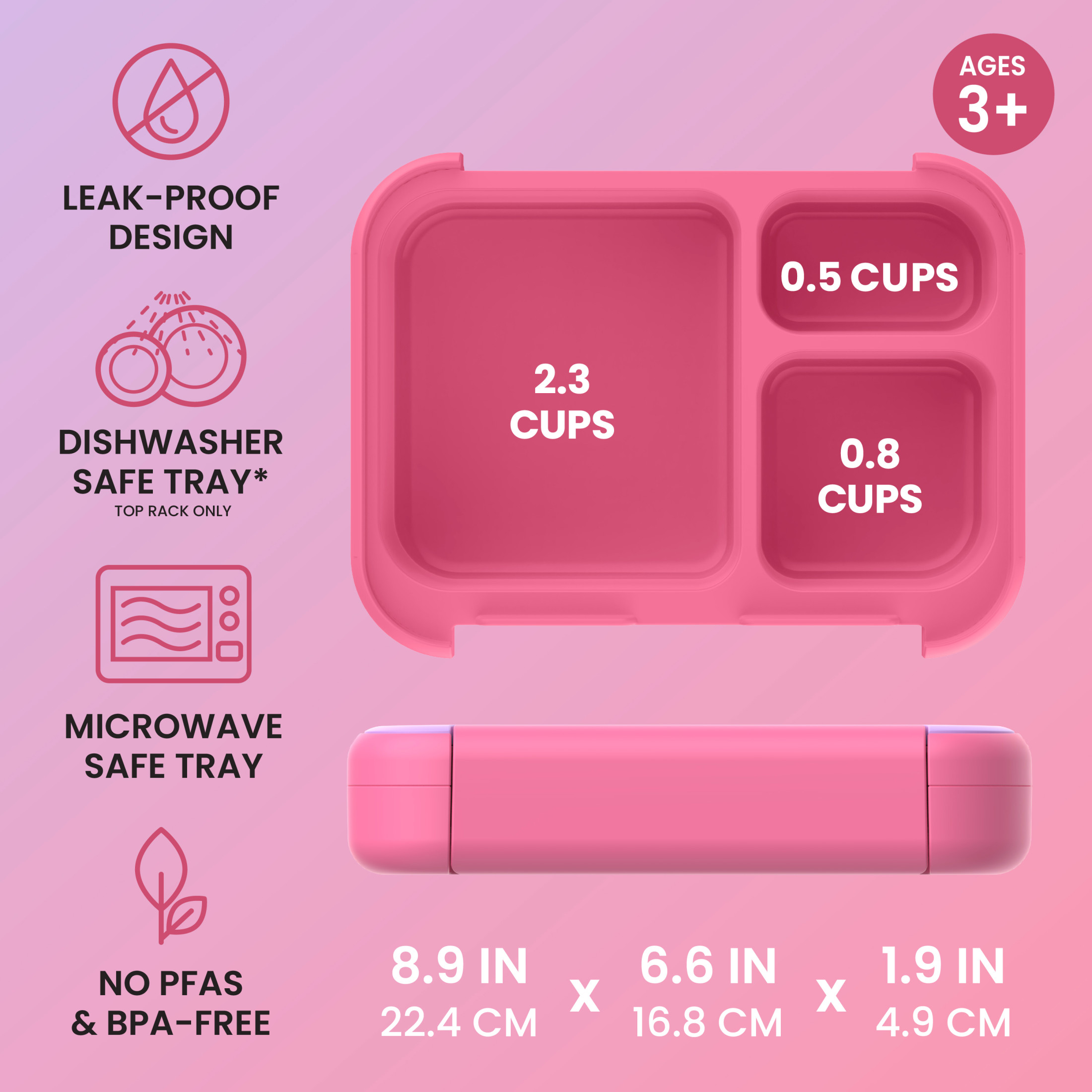 Bentgo Kids Stow & Go Lunch Box, Lilac Pink photo 3