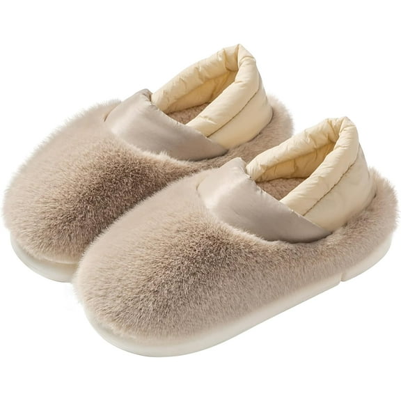 Womens Slippers Ultra Warm House Slippers for Women Memory Foam Fuzzy Slippers Soft House Shoes Fluffy Slippers Non-slip Indoor Outdoor Thick Sole