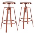 thumbnail image 1 of 2 Pk. Toledo Industrial Style Barstool with Swivel Lift Adjustable Height Seat in Rose Gold Finish, 1 of 6