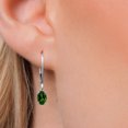 thumbnail image 3 of Gem Stone King 14K White Gold Green Chrome Diopside Earrings for Women | 1.10 Cttw | Gemstone Birthstone | Oval 6X4MM, 3 of 6