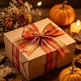 thumbnail image 2 of Fall Plaid Wired Edge Ribbon 2.46 Inch Wide, Thanksgiving Harvest Checkered Ribbon Roll for Gift Wrapping Wreath DIY Craft Halloween Fall Home Party Decoration, 2 of 6