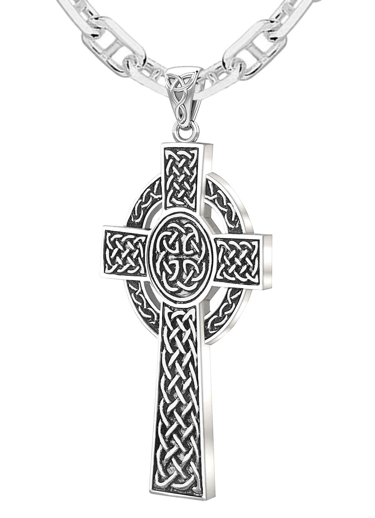 Mens Celtic Cross Necklace Sterling Silver Mens Irish - Etsy | Mens celtic  cross necklace, Cross jewelry, Irish jewelry