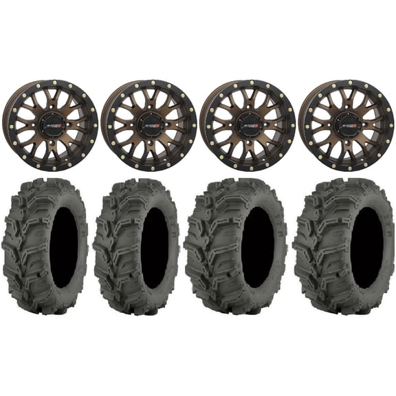 System 3 ST-3 Bronze 14" Wheels 27" Mud Lite XTR Tires Polaris RZR XP 1000 / PRO XP / Ranger XP 900/1000