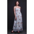 thumbnail image 4 of Bimba Robe Maxi Tube Smockée à Imprimé Feuilles Sèches et Chardonneret pour Vacances d'Été - Grande, 4 of 7