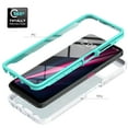 thumbnail image 6 of TJS for T-Mobile Revvl 6x Pro 5G / 6 Pro 5G Phone Case, with Built-in Screen Protector, Full Body Protective Glitter Bling Design Heavy Duty Hybrid Cover (Teal), 6 of 6