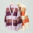 thumbnail image 4 of Weikingp Sweaters for Women,Cardigan European and American Solid Color Mid Length Coarse Sweater Sweater Women Winter Coats for Women Cardigan Sweaters for Women Clearance Purple L, 4 of 5
