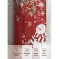 thumbnail image 2 of Red Christmas Sheer Curtains 45 Inch Length 2 Panels Set, Semi Transparent Voile Rod Pocket Curtains for Living Dining Room Bedroom Drapes Snowman Xmas Tree Poinsettia Eucalyptus, 2 of 8