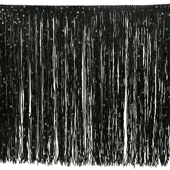 5 Yards of 12" Starlight Hologram Sequin Chainette Fringe Trim