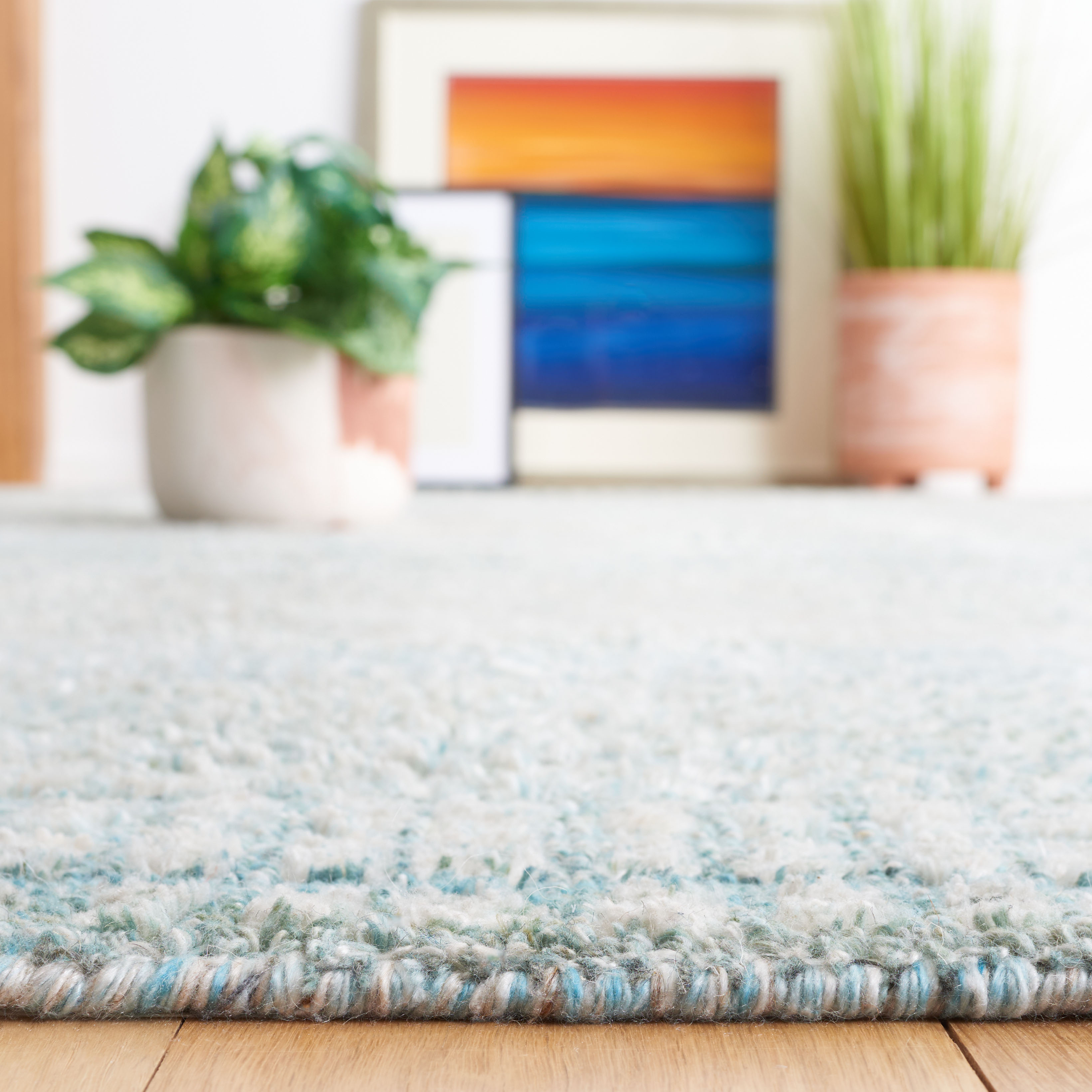 SAFAVIEH Marquee Linda Geometric Area Rug, Turquoise/Grey, 4' x 6'
