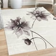 thumbnail image 1 of Watercolor Flower Decorative Rug, Flora Drawing Soft Spring Colors Retro Style Floral Art, Quality Carpet for Bedroom Dorm and Living Room, 6 Sizes, Taupe Grey, by Ambesonne, 1 of 4