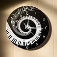 thumbnail image 4 of tssuouriy Elegant Piano Key Clock Round Modern Wall Clock Accurate Timekeeping Unique Ballet 2 1Set, 4 of 6