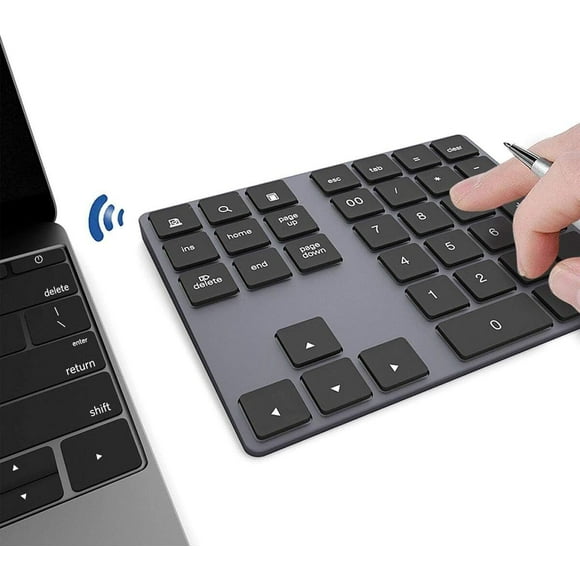 Bluetooth Number Pad, Wireless Numeric Keypad, USB-C Rechargeable External 34-Keys Numpad, Financial Data Entry Keyboard for iMac, MacBook Air/Pro, PC Desktop, Laptop Notebook