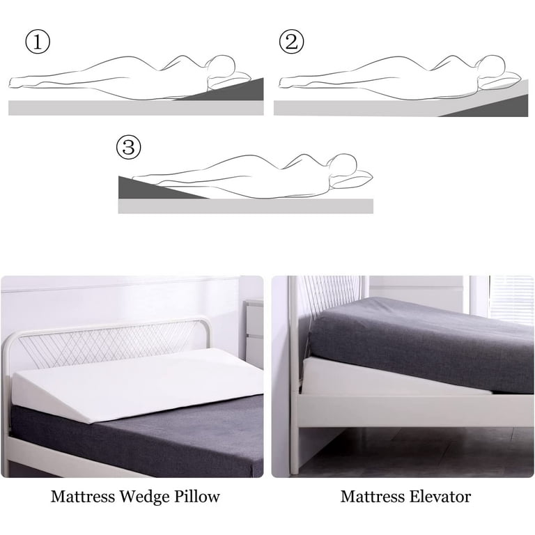 SnugStop Pillow Case Bed Headboard Wedge Mattress Wedge Case (Pillow Case  Twin White)