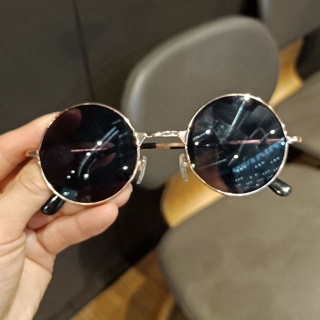 Gafas de sol retro para niños, redondas, de metal ligero, con personalidad, montura pequeña, divertidas, gafas Prince a la moda