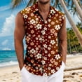 thumbnail image 2 of LWavelet Men's Sleeveless Hawaiian Shirt Paisley Print Button Down Casual Summer Beach Top Pink 2XL, 2 of 5