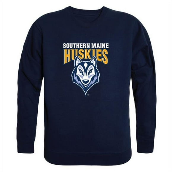 W Republic 508-459-NVY-02 NCAA Southern Maine Huskies College Crewneck T-Shirt&44; Marine - Moyen
