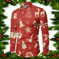 thumbnail image 2 of DHFJKG Christmas Long Sleeve Shirts For Men Xmas Festive Printed Turndown Collar Holiday Blouse Autumn Winter Trendy Tops, 2 of 3