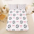 thumbnail image 5 of Erosebridal Cute Bowknot Bed Sheets For Bowtie Girls,Football Print Sport Games King Sheets For Kids 4 Pieces, 5 of 6