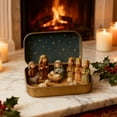 thumbnail image 7 of Shoreew Miniature Christmas Nativity Set in A Tin Box Handcrafted Pocket Nativity Scene Gift Small Religiou Holy Family Ornament for Desk Shelf Office Travel Decor, 7 of 7