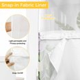 thumbnail image 3 of Purple White Flowers No Hooks Shower Curtain with Snap-in Liner Spring Plants Green Leaf Watercolor Linen Texture Shower Curtains for Bathroom, Waterproof, Easy Install, Washable 48"x72", 3 of 9