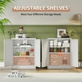 thumbnail image 5 of 34.6" White Metal Pantry Cabinet with Adjustable Shelves & Easy-Grip Handles, Freestanding Kitchen Storage Organizer for Pantry, Dining Room & Apartment, 5 of 6