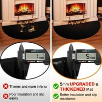 Fireplace Rug, Half Round Fire Resistant Mat, Fireproof Rug Retardant Hearth Pad for Fireplace Wood Stove, Waterproof, Heatproof, Oilproof, Anti-Slip,For Kitchen, Fireplace, Camping