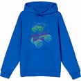 thumbnail image 4 of Colorful Line Art Car Adult Blue Long Sleeve Hoodie-Medium, 4 of 6